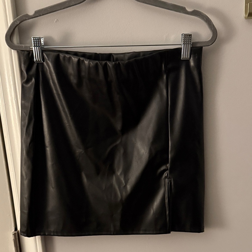 Better Be Sleek Black Faux Leather Pencil Skirt
